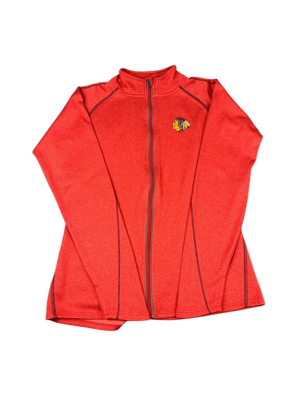 Chicago Blackhawks Women’s Full Zip Long Sleeve Top NHL, Red, Size Medium